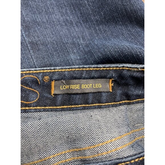 Jag Womens Dark Wash Cropped Bootcut Jeans Mid Rise Raw Sz 6P - Picture 8 of 11